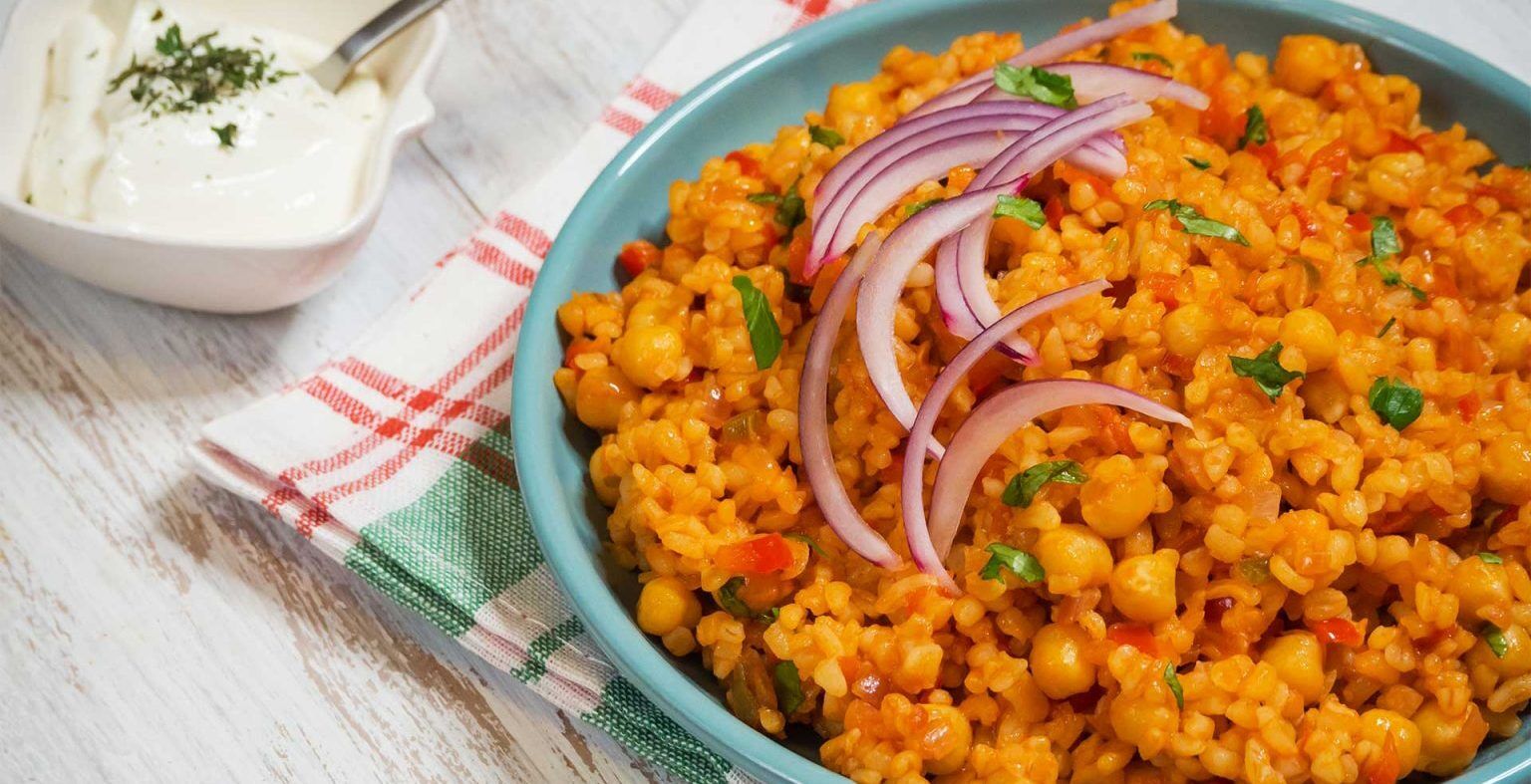 نخود پلوی وگان بدون گوشت | طرز تهیه نخود پلو با نخود فرنگی