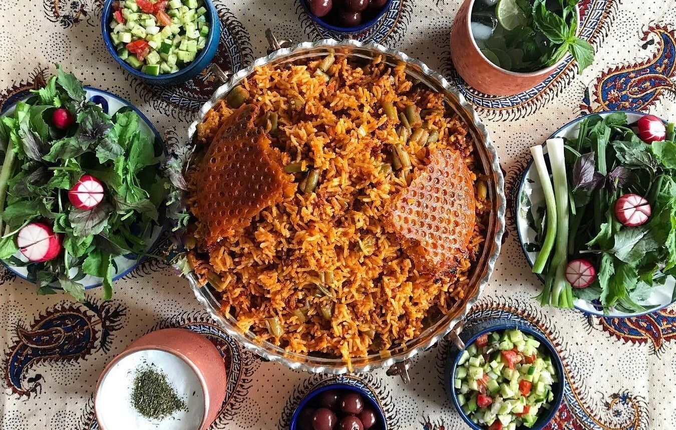لوبیا پلوی مجلسی و بدون گوشت ؛ مخصوص گیاهخوران + طرز تهیه 